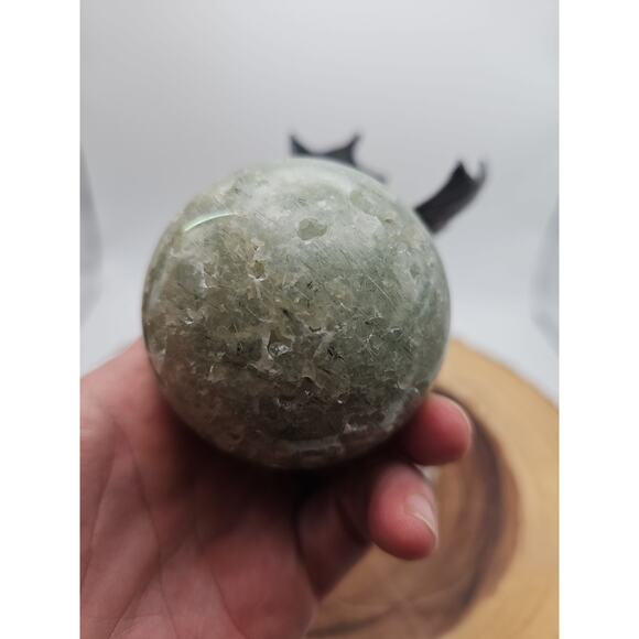 1lb 70mm Green Quartz W/Dragon Stand - Picture 8 of 15